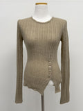 Bella Wool Slit Knit T-Shirt