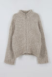 Normcore mix knit zip-up