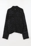Normcore mix knit zip-up