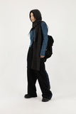 Side denim track pants