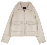 Rough shearling leather jacket