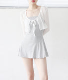 Rona flare cardigan + sleeveless one piece set