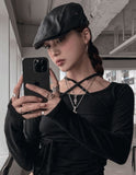 Leather Buckle Hunting Cap