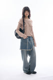 Klint rough crop skirt denim