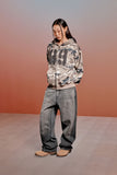 CAMO APPLIQUE HOOD ZIP UP