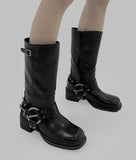 1128 Buckle Middle Boots (5 cm)