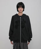 Ruffle Zip Hoodie