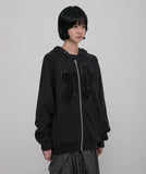 Ruffle Zip Hoodie
