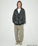 LEOPARD HAIRY KNIT CARDIGAN