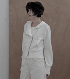 Moel Ribbed Rider Hood Zip-Up