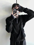 Finger hole waffle henley neck