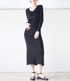 Nail Run Long Sleeveless One Piece + Cardigan Set