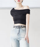 Bageu Crop Off Shoulder Tee