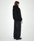 WASHED ZIP CARGO DENIM PANT