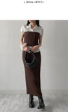 [Short sleeve ver.] Straw collar pin tuck blouse