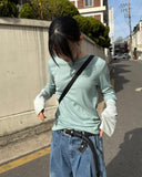 BLOCK LONG SLEEVE TOP