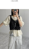 Punching See-through Knit Vest