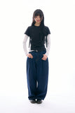 Oberon pintuck balloon denim pants
