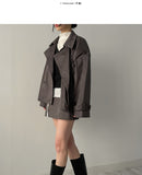Seller Suede Overfit Trench Jacket
