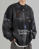 Discharged brushed washed sweatshirt