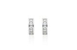 Essence Silver (W) Moissanite Single Wave One-Touch Earrings