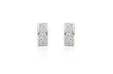 Essence Silver (W) Moissanite Double Wave One-Touch Earrings