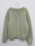 [wool30%] Riddle Mohair V-neck loose fit knit