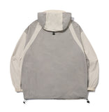 Neck slit hooded windbreaker