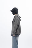 Iber Damage Knit Hooded Full Zip-Up