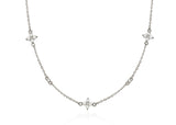 Essence Silver (W) Moissanite Flower Station Necklace