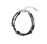 Black Light Beads Layered Bracelet