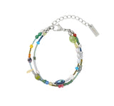 Multi Color Beads Layered Bracelet