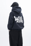 WITH LOVE Boucle Embroidery Hood zip-up