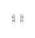 Triple Silver (W) Pave Earrings