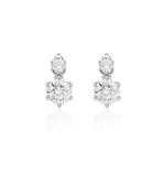 Essence Silver (W) Double Stone Moissanite Earrings