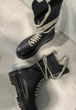 Oun Lace-Up Middle Boots
