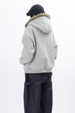 Lenore Raccoon Fur Fleece Hooded Zip-Up