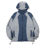 Neck slit hooded windbreaker