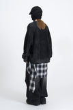 Kiren Check Skirt Layered Denim