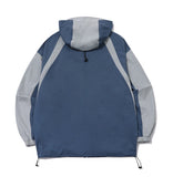 Neck slit hooded windbreaker