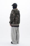 Rest Lettering Camo Hooded Zip-Up