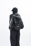 Viter Leather Track Hooded Jacket