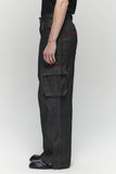 OBLIQUE PATCH DENIM PANTS
