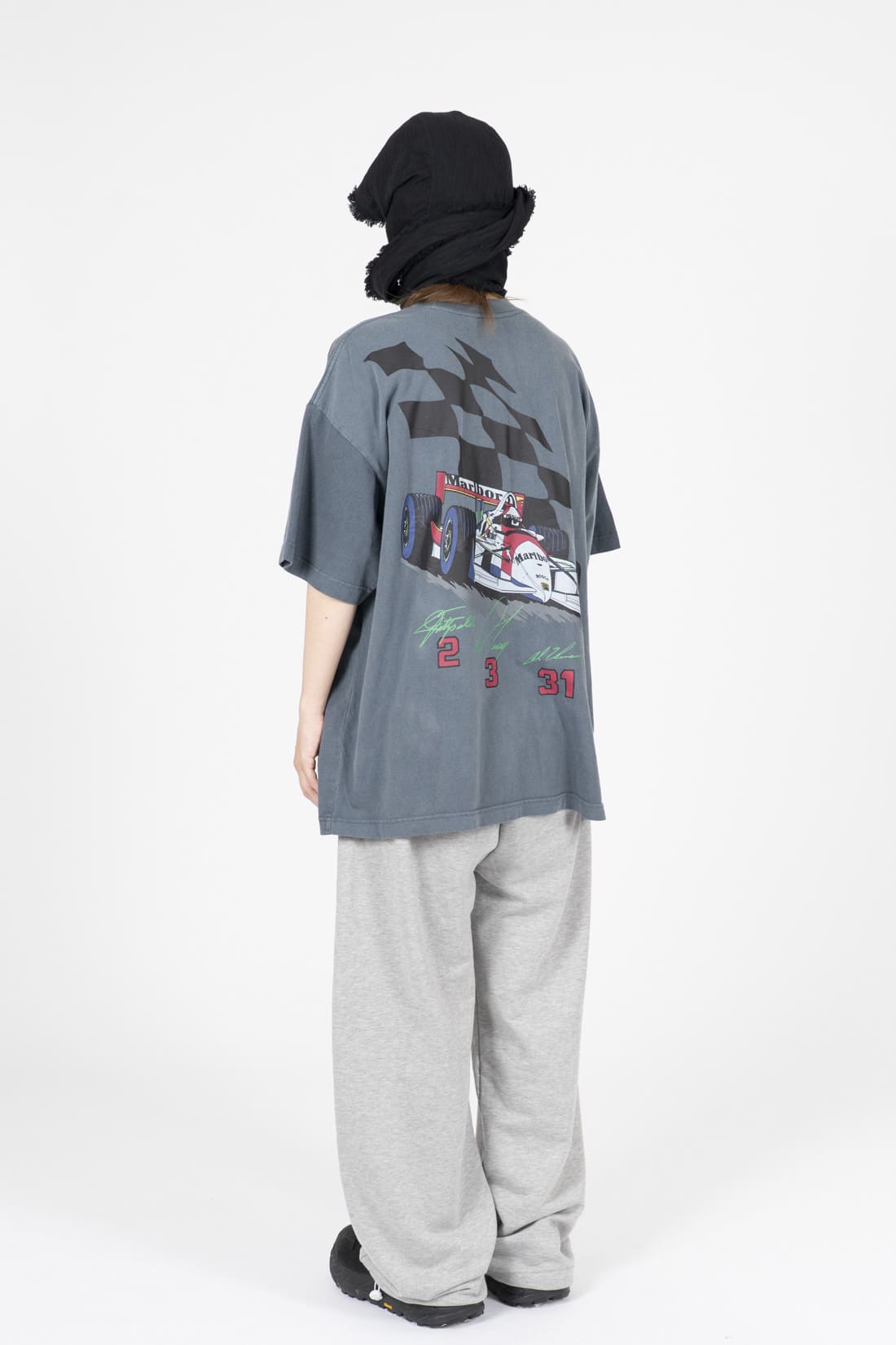 【oan】Checker F1 Washing Short Sleeve T-Shirt oan (オアン) - チェッカーF1ウォッシュ加工半袖Tシャツ