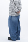 Lable Incision Line Wide Denim