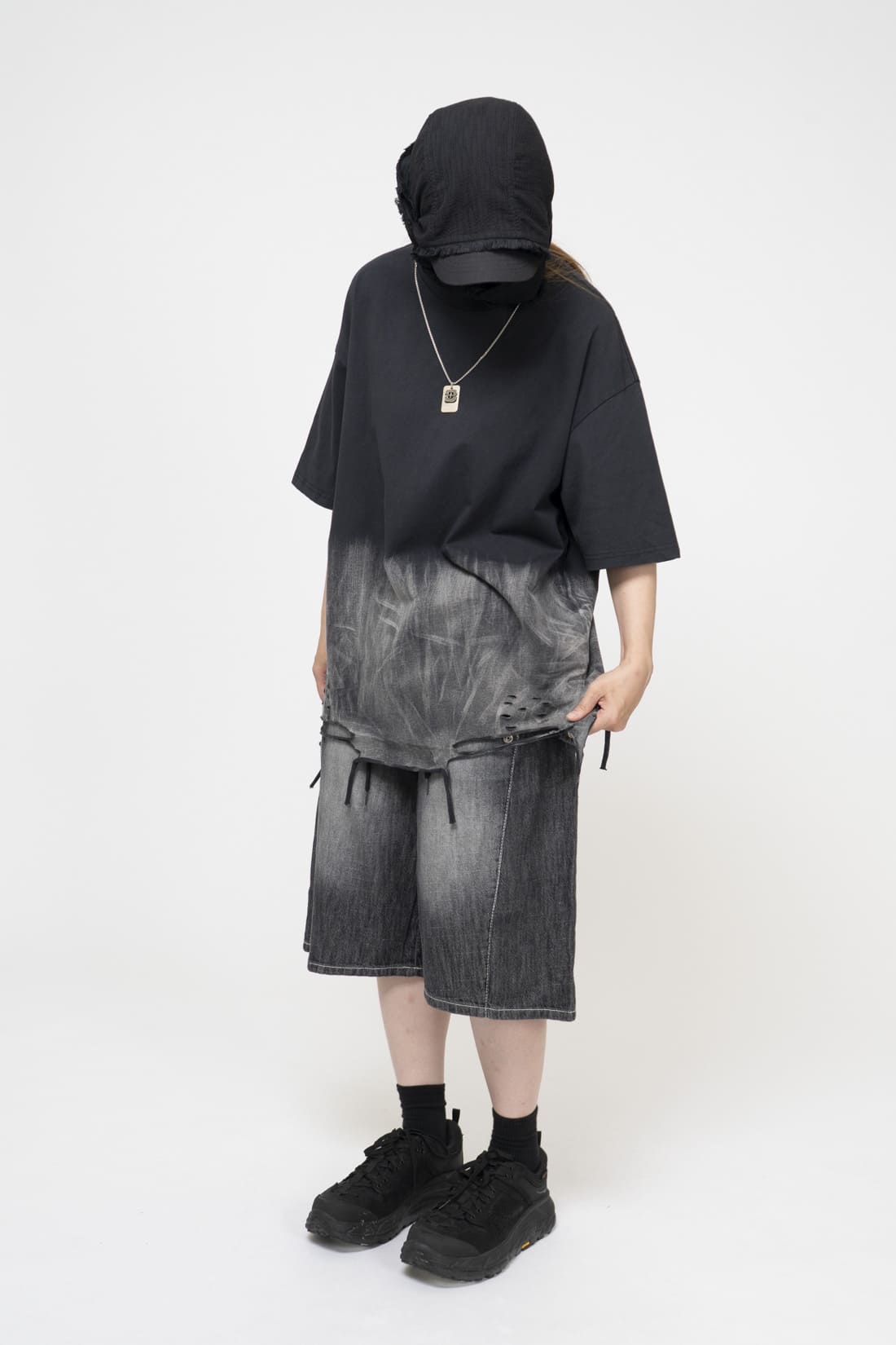 【oan】Under Destroyed Pigment Short Sleeve T-Shirt oan (オアン) - アンダーデストロイドピグメント半袖Tシャツ