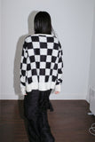 mohair chess knit cardigan