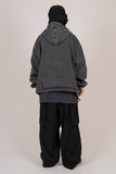Poche denim hooded jacket
