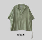 Seersucker Stripe Half Shirt