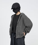 Vintage Washing Crop Hooded Zip-Up
